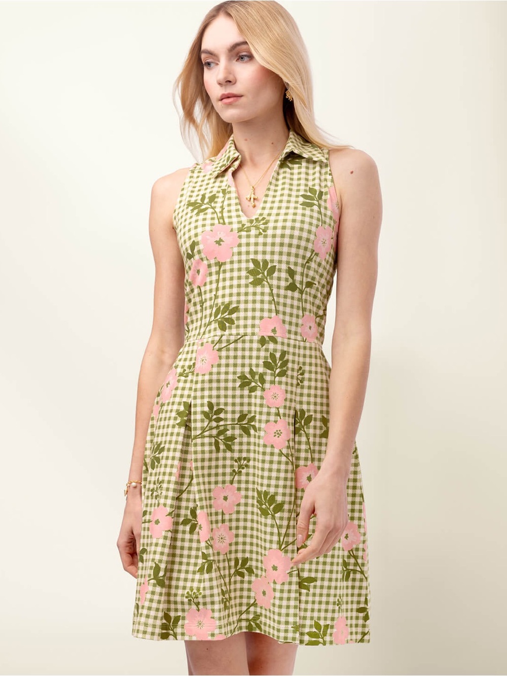 NWT Spartina Jillayne Dress Castillo Gingham Floral Athletic Golf Tennis Sz XS
